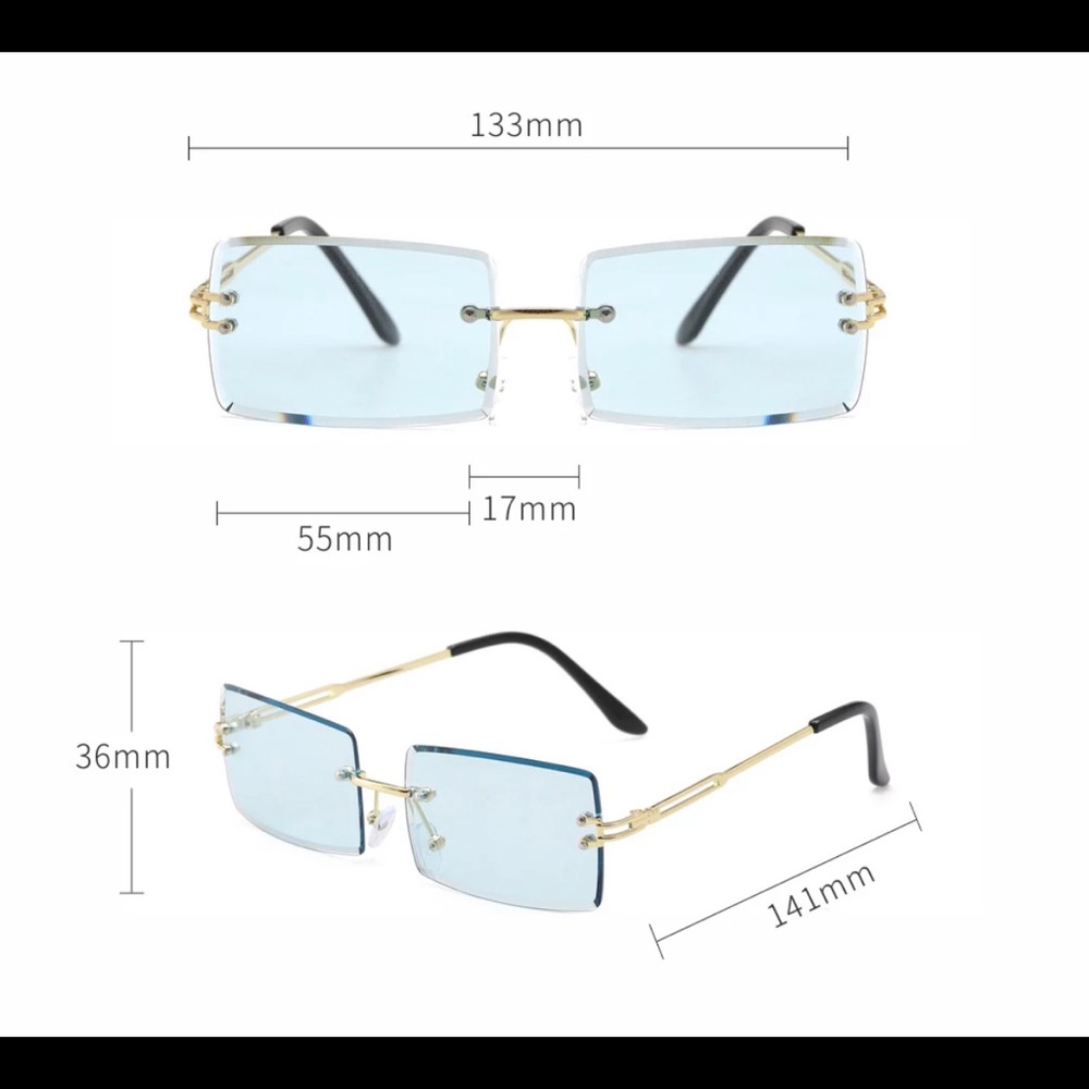 2021 most trend ladies frameless type square women summer sunglasses trend - Picture 2 of 5